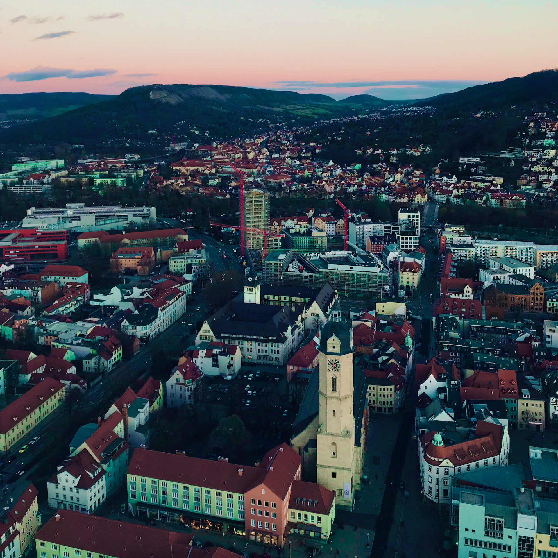 Blick auf Jena vom JenTower aus.